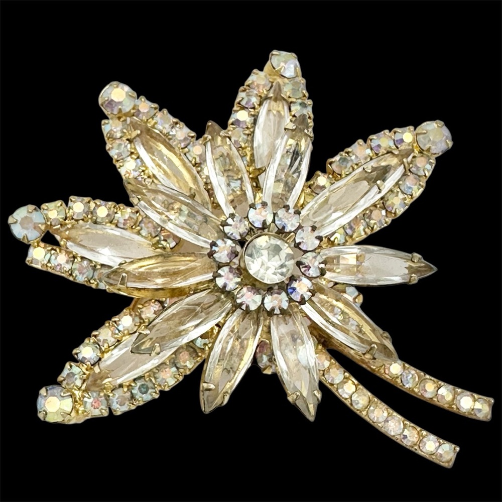 Juliana D&E Crystal Flower Brooch